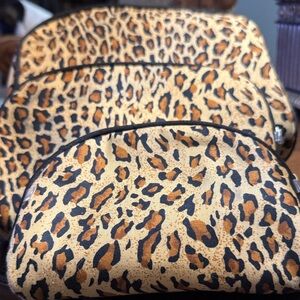 Leopard Print Cosmetic Bags Set of 3